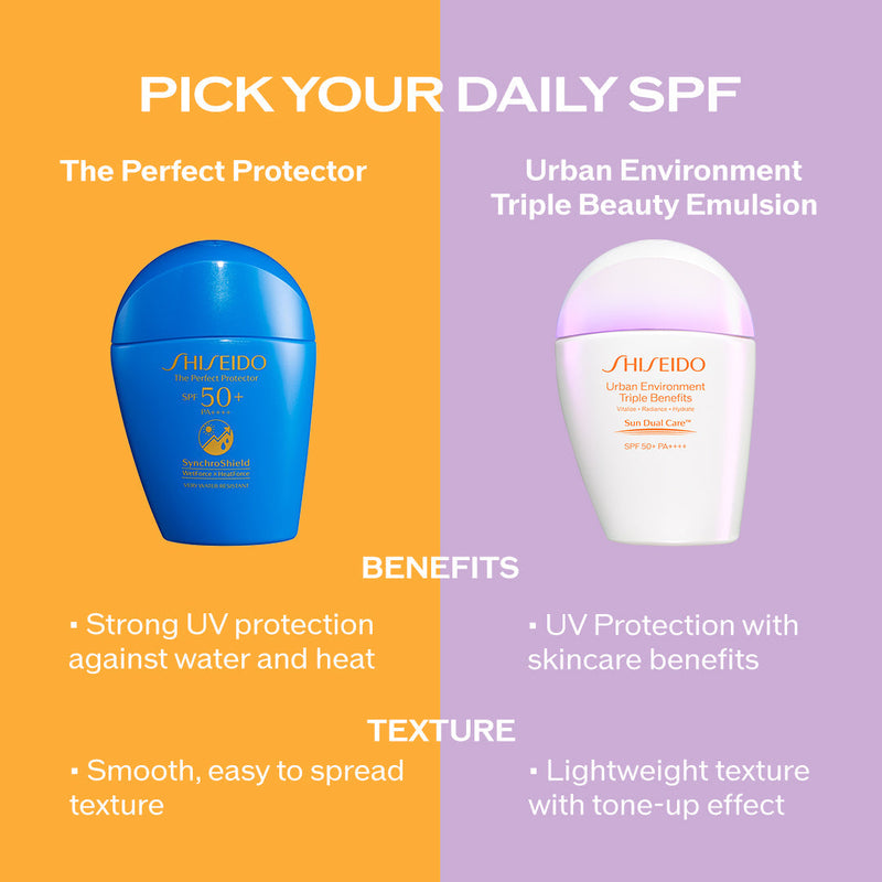 [Valentine's Day] Shiseido Global Suncare The Perfect Protector Suncare SPF50+ Sunscreen 50ml + Men Ultimune Power Infusing Concentrate serum 30ml RM530 (Worth RM768)