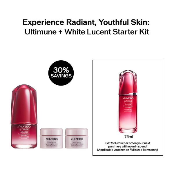 Shiseido Ultimune 15ml +White Lucent Starter Kit RM145 (Worth RM207)