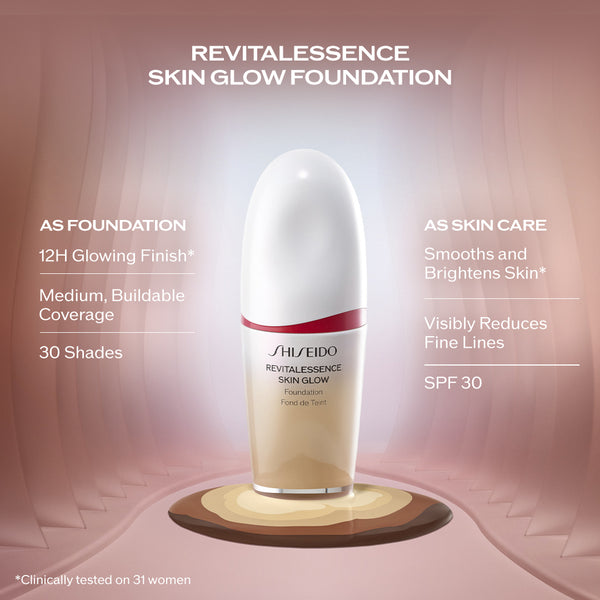 [Magic of Shiseido's Bestseller] Shiseido Makeup RevitalEssence Skin Glow Liquid Foundation 30ml (Face Makeup)