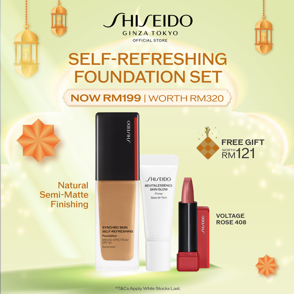 [Raya Campaign | 1 Mar - 20 Mar] Shiseido Makeup Synchro Skin Self-Refreshing Foundation 30ml (Face Makeup) Set RM199 (Worth RM320)