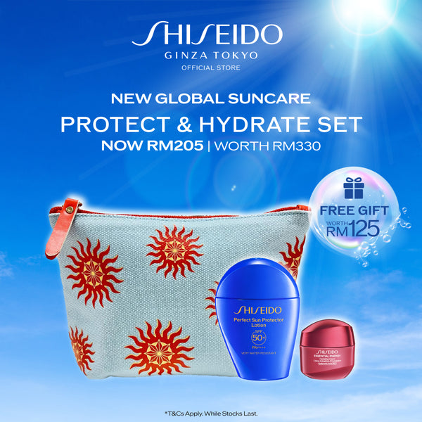 [New GSC Exclusive] Shiseido Protect & Hydrate Set - Global Suncare Protector Lotion 50ml (Sun Protection) RM205 (Worth RM330)